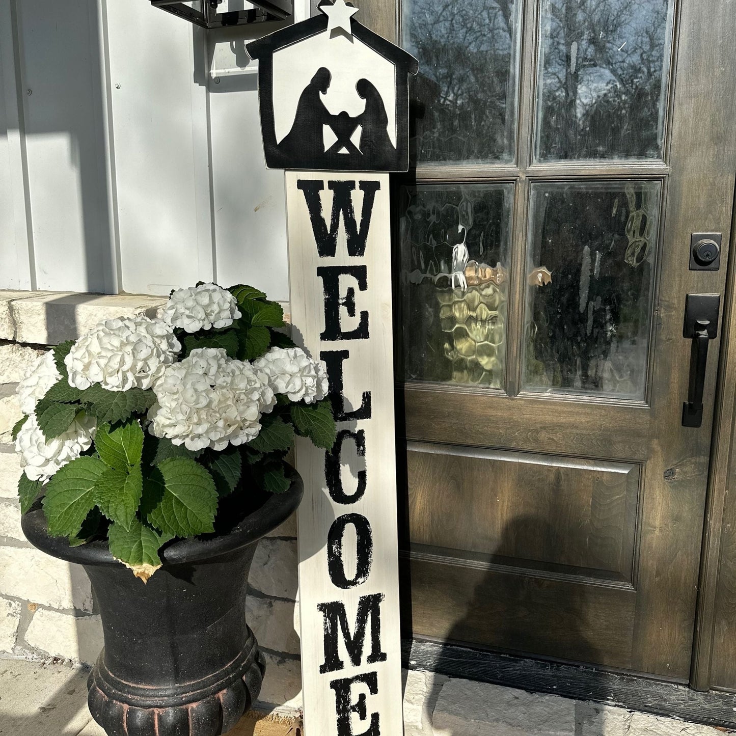 Whitewashed Welcome Board-Home Decor-tbgypsysoul
