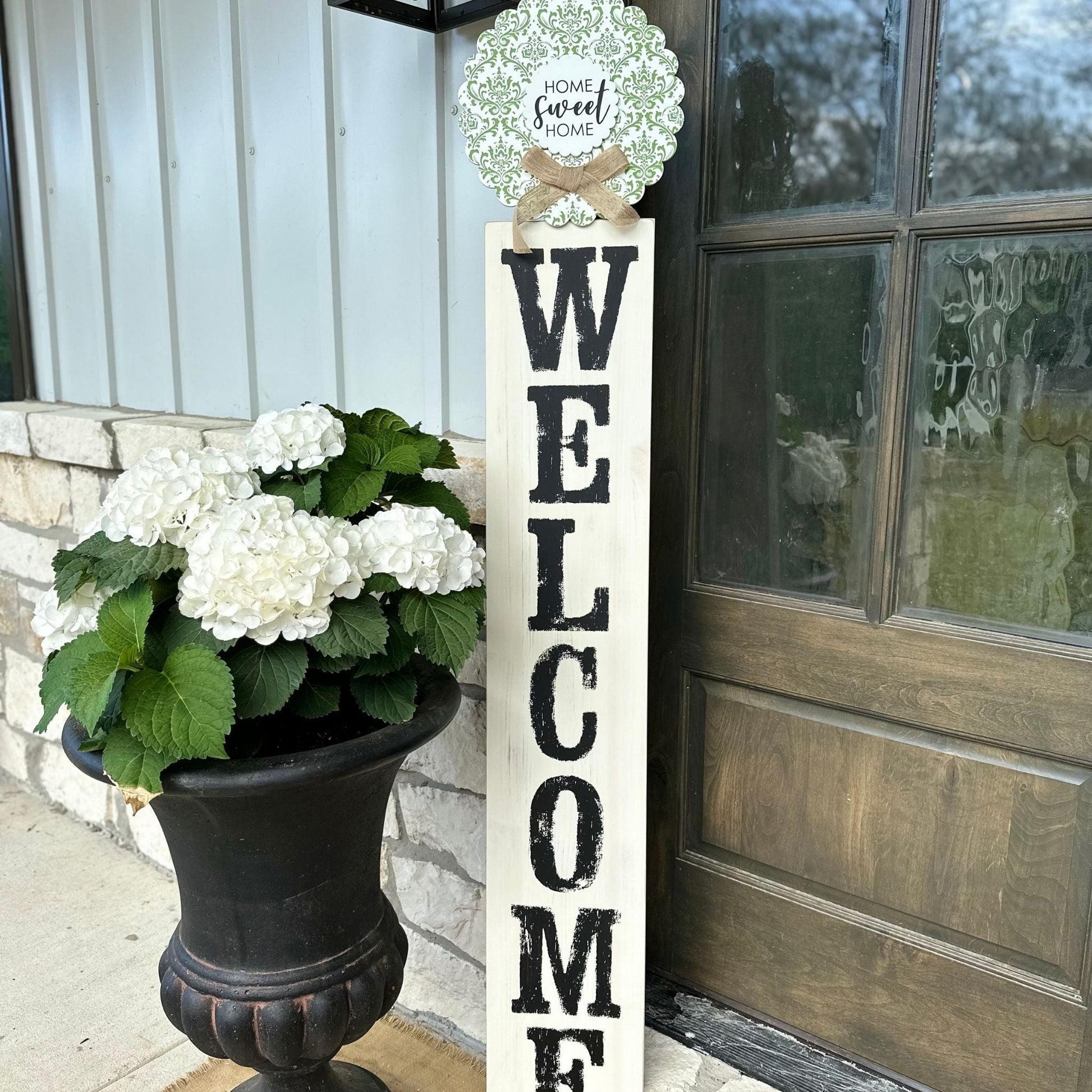 Whitewashed Welcome Board-Home Decor-tbgypsysoul