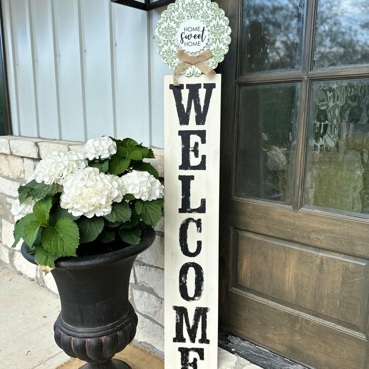 Whitewashed Welcome Board-Home Decor-tbgypsysoul