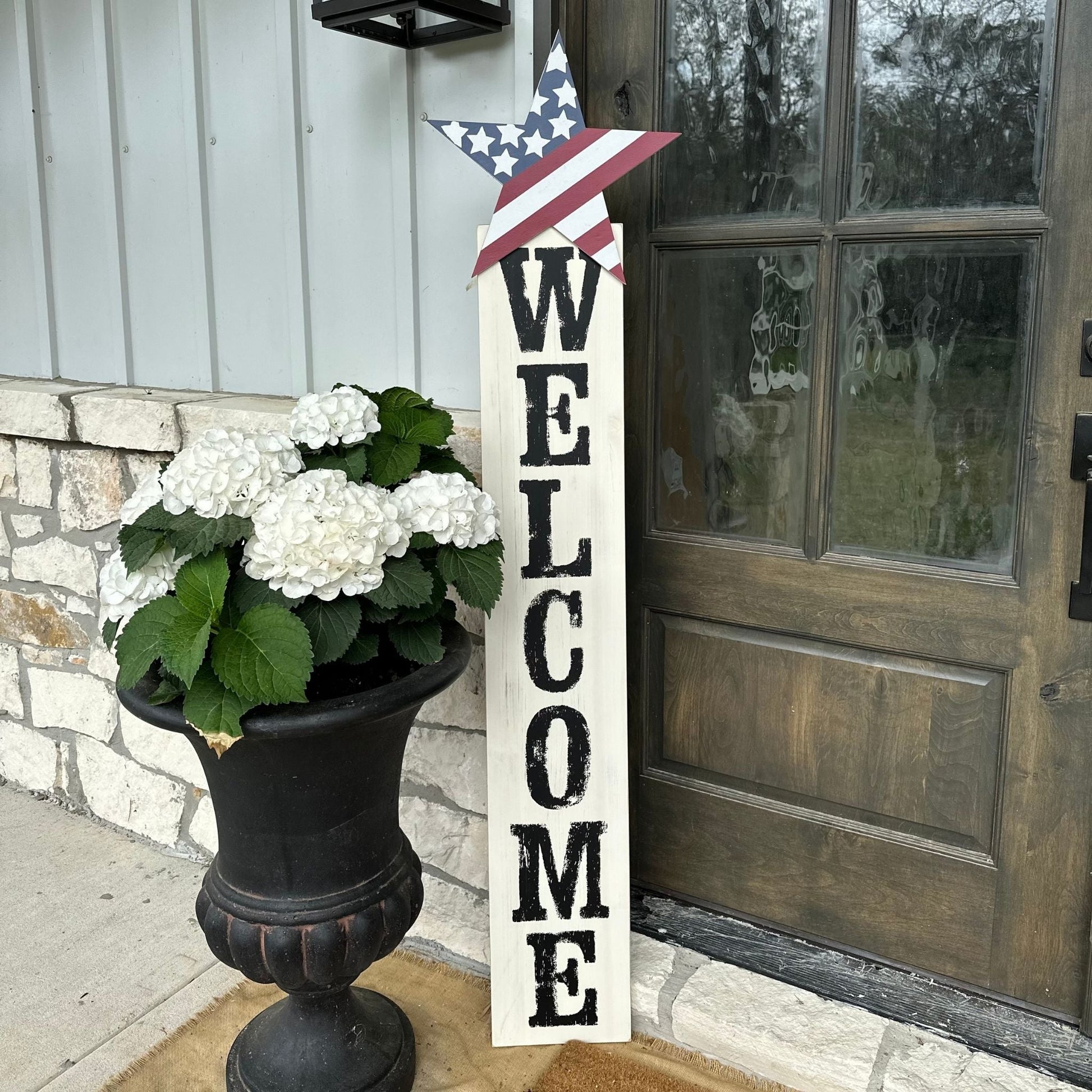 Whitewashed Welcome Board-Home Decor-tbgypsysoul