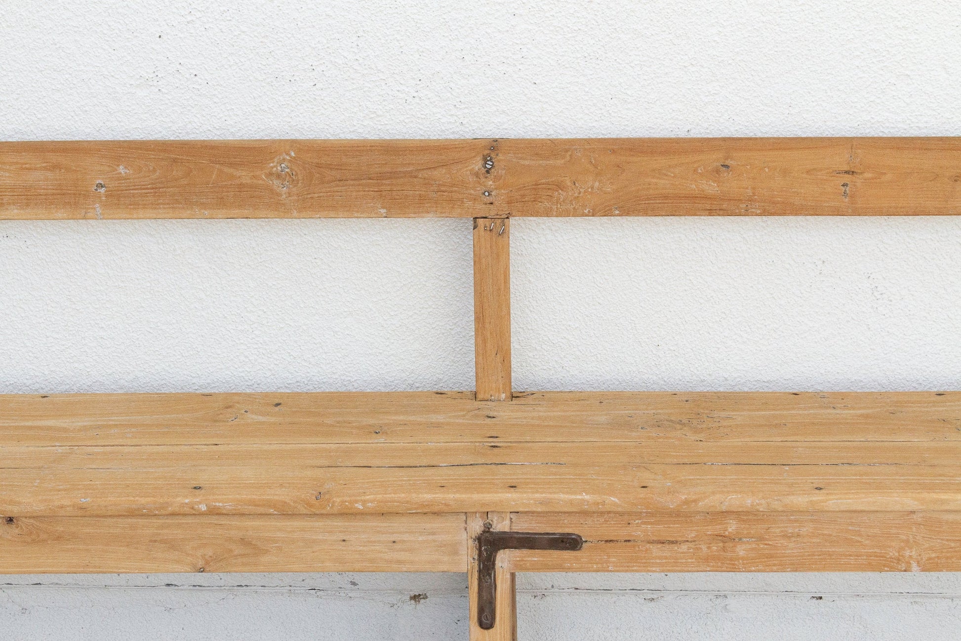 1860's French Bleached Wood Long Bench-Bench-tbgypsysoul