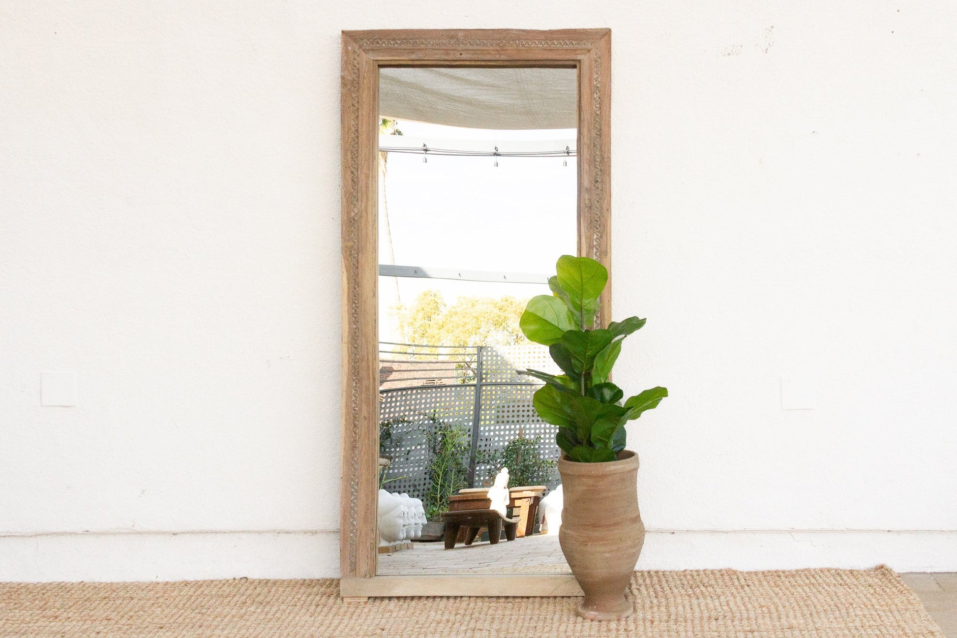 19th Century Charming Indo-French Tall Mirror-Mirrors-tbgypsysoul