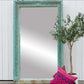 19th Century Indo-French Aqua Carved Floor Mirror-tbgypsysoul