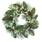 28" Magnolia, Eucalyptus, Pinecone, & Needle Pine Wreath-Christmas Greenery-tbgypsysoul