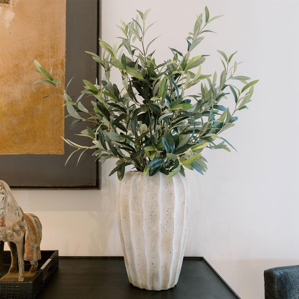 30" Faux Olive Arrangement in Artisan Vase-Faux Plant-tbgypsysoul