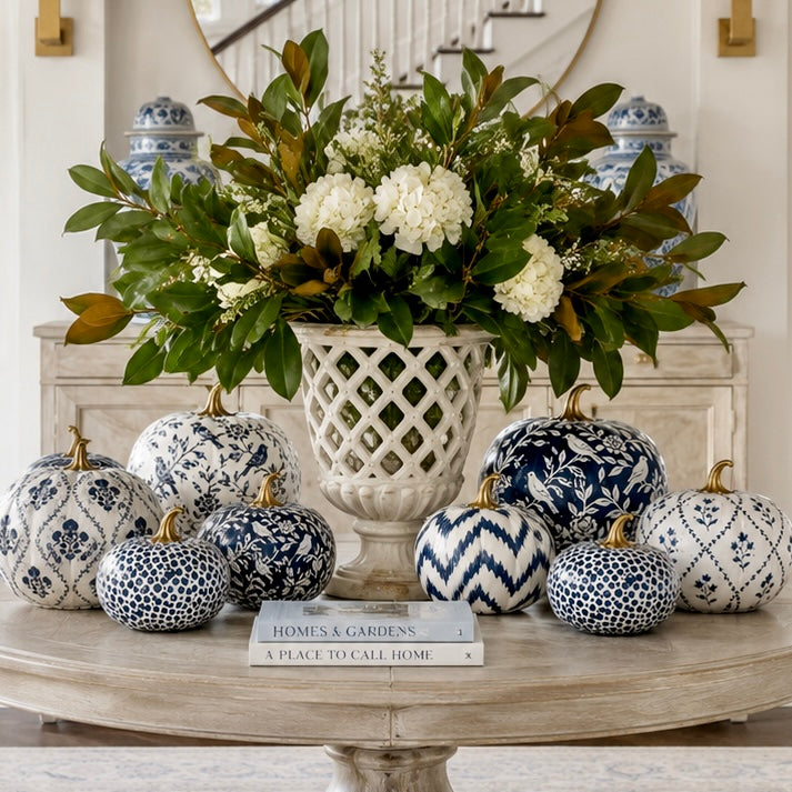 Navy Meadow Sprig Pumpkin