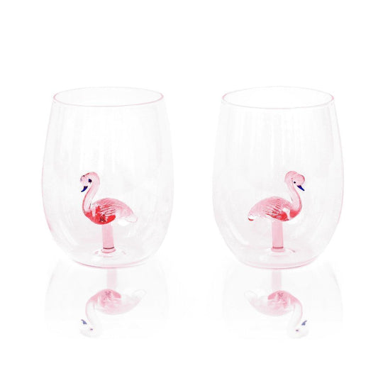 3D Flamingo Stemless Wine Glasses-Wine Glasses > Stemless > 3D-tbgypsysoul