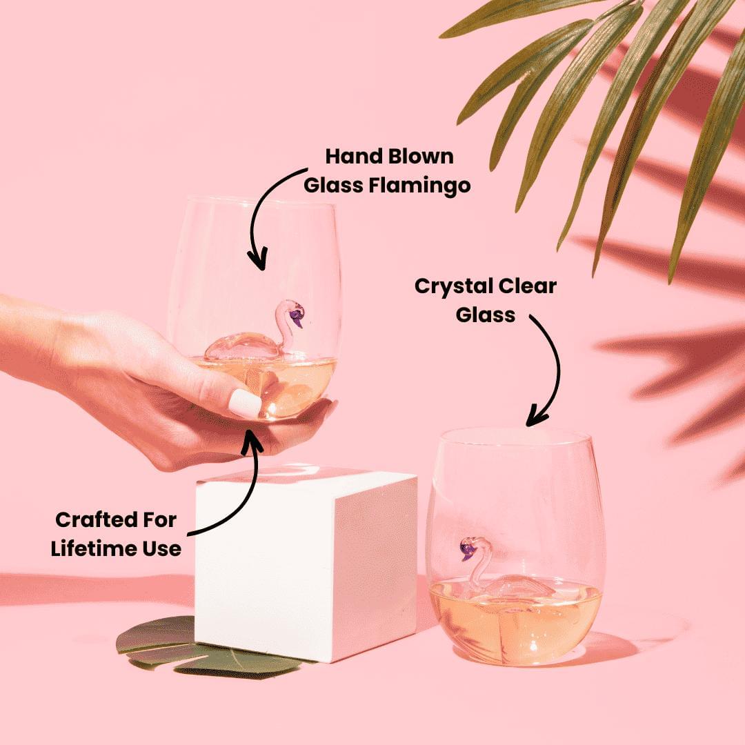 3D Flamingo Stemless Wine Glasses-Wine Glasses > Stemless > 3D-tbgypsysoul