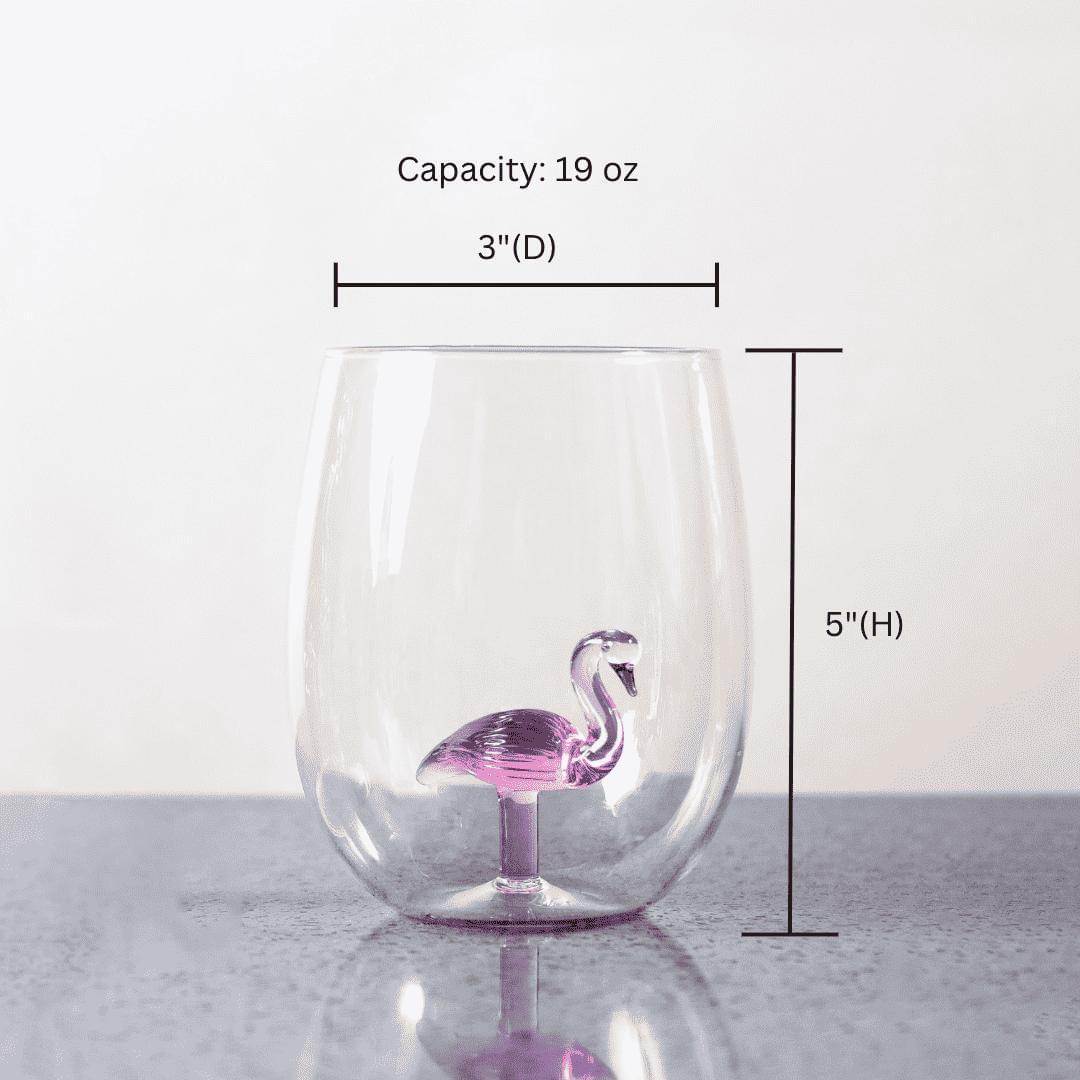 3D Flamingo Stemless Wine Glasses-Wine Glasses > Stemless > 3D-tbgypsysoul