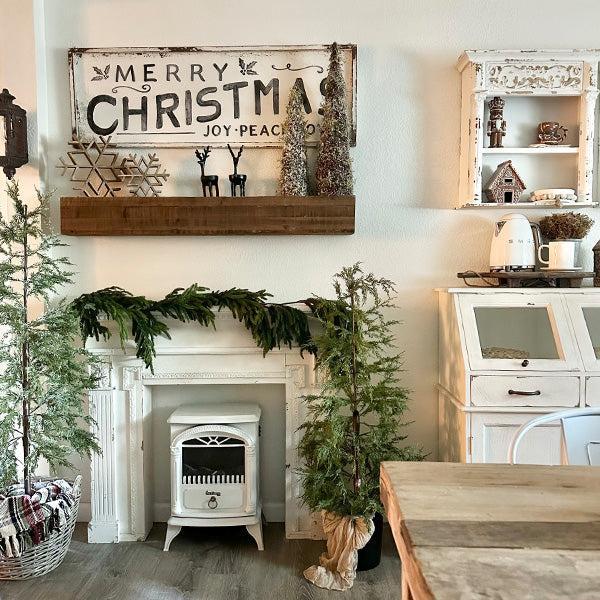 47 Inch Reclaimed Rustic Natural Wood Mantle-Whats trending-tbgypsysoul