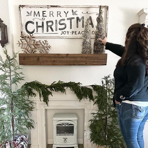 47 Inch Reclaimed Rustic Natural Wood Mantle-Whats trending-tbgypsysoul