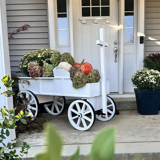 54 Inch Wood and Iron White Display Rolling Cart-General-tbgypsysoul