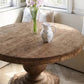 Reclaimed Pine Wood Round Pedestal Dining Table - White Glove Included.