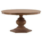 Reclaimed Pine Wood Round Pedestal Dining Table - White Glove Included.