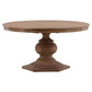 Reclaimed Pine Wood Round Pedestal Dining Table - White Glove Included.