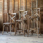 PORCH VIEW CROSS BACK BAR STOOL - Set of 4 Chairs
