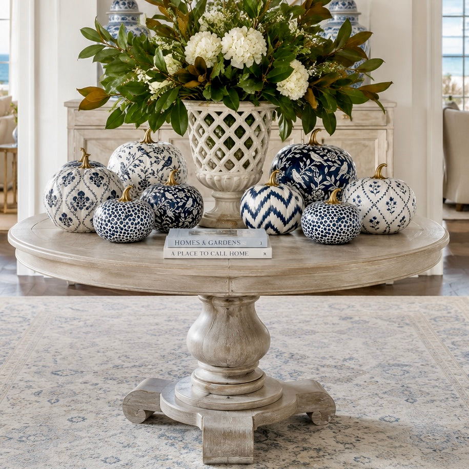 Navy Meadow Sprig Pumpkin