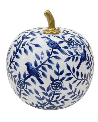 Navy Bird & Vine Pumpkin