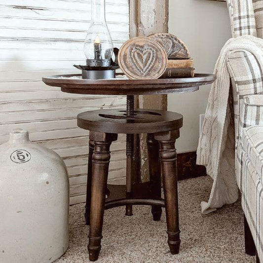 Adjustable Swivel Wooden Side Table-General-tbgypsysoul