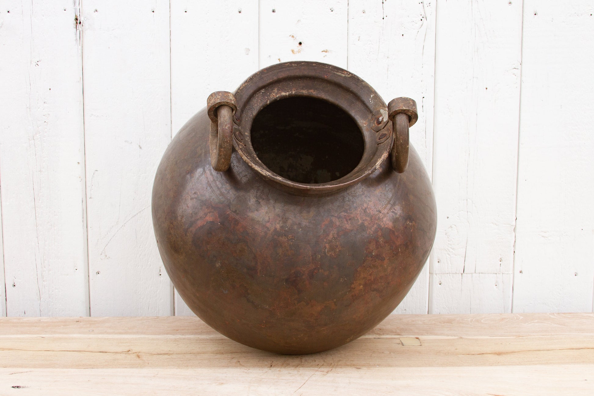 Aged Bronze Color Indian Water Container-Antique Planter-tbgypsysoul