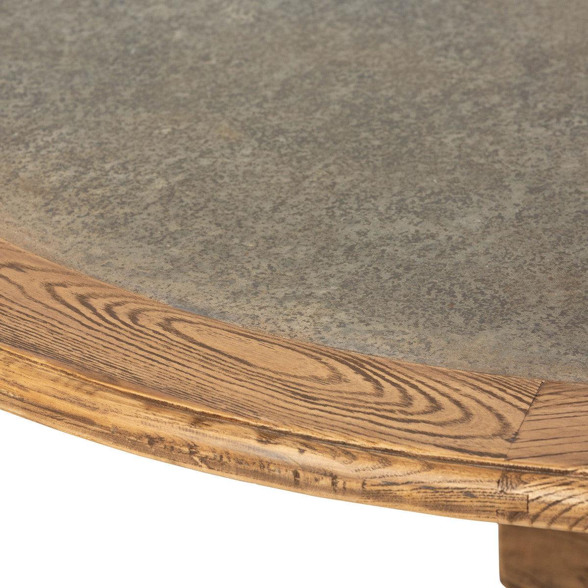 Aged Zinc Top Round Dining Table-tbgypsysoul