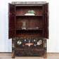 Antique Black & Floral Chinoiserie Armoire-Antique Cabinet-tbgypsysoul