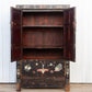 Antique Black & Floral Chinoiserie Armoire-Antique Cabinet-tbgypsysoul