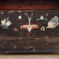 Antique Black & Floral Chinoiserie Armoire-Antique Cabinet-tbgypsysoul