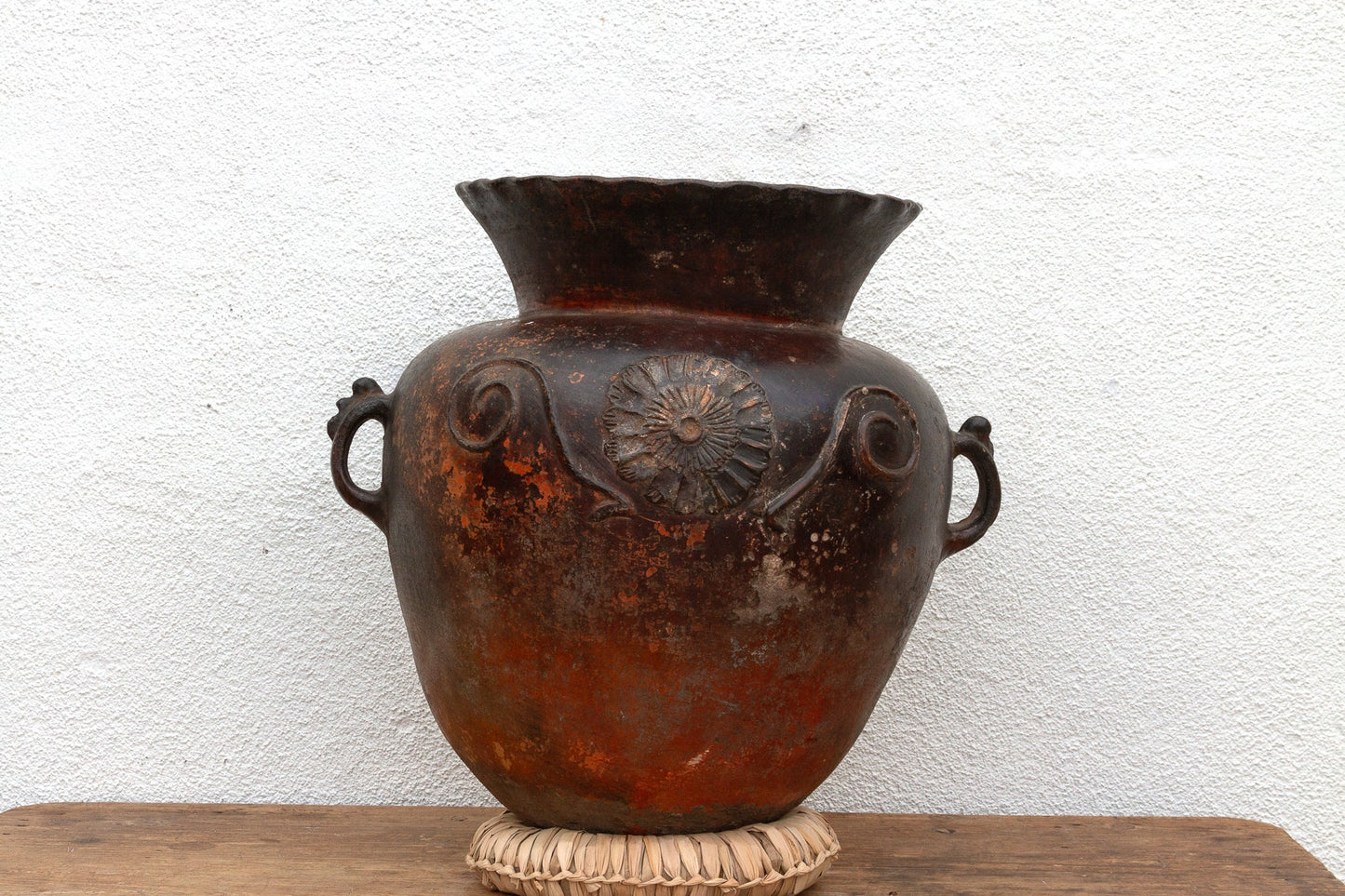 Antique Guatemalan Large Floral Olla-Accents-tbgypsysoul