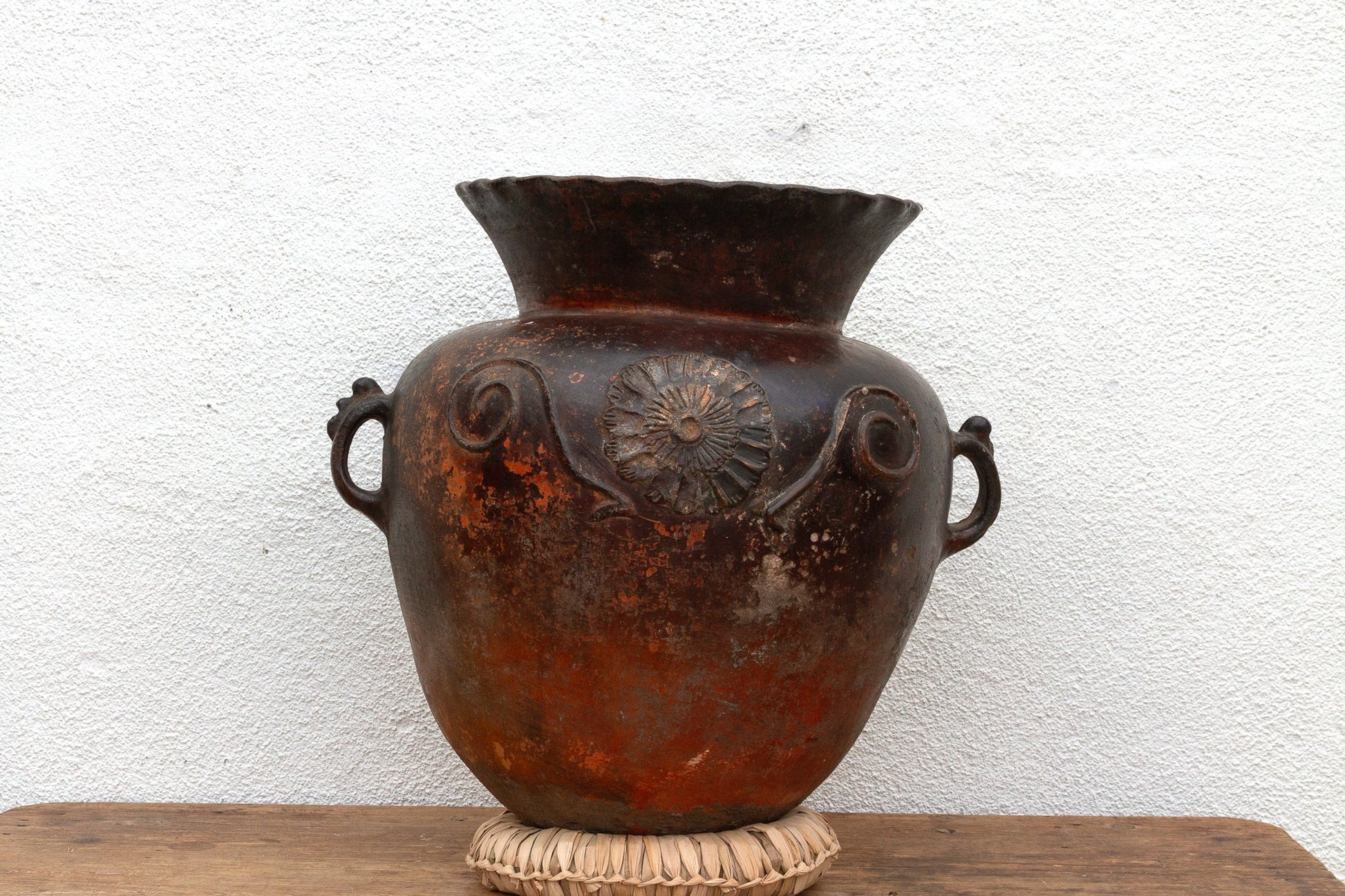 Antique Guatemalan Large Floral Olla-Accents-tbgypsysoul