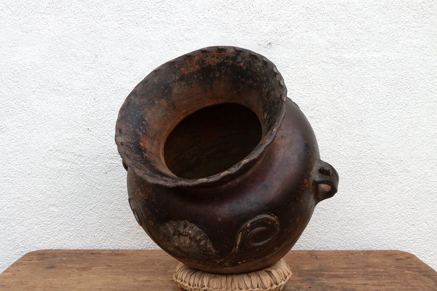 Antique Guatemalan Large Floral Olla-Accents-tbgypsysoul