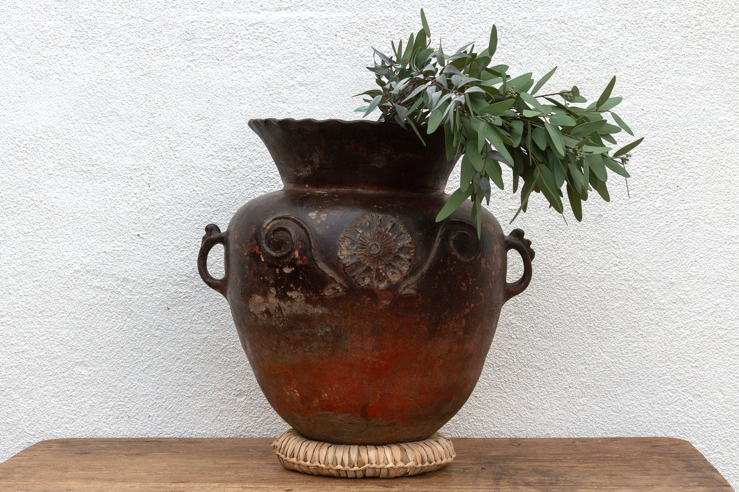 Antique Guatemalan Large Floral Olla-Accents-tbgypsysoul