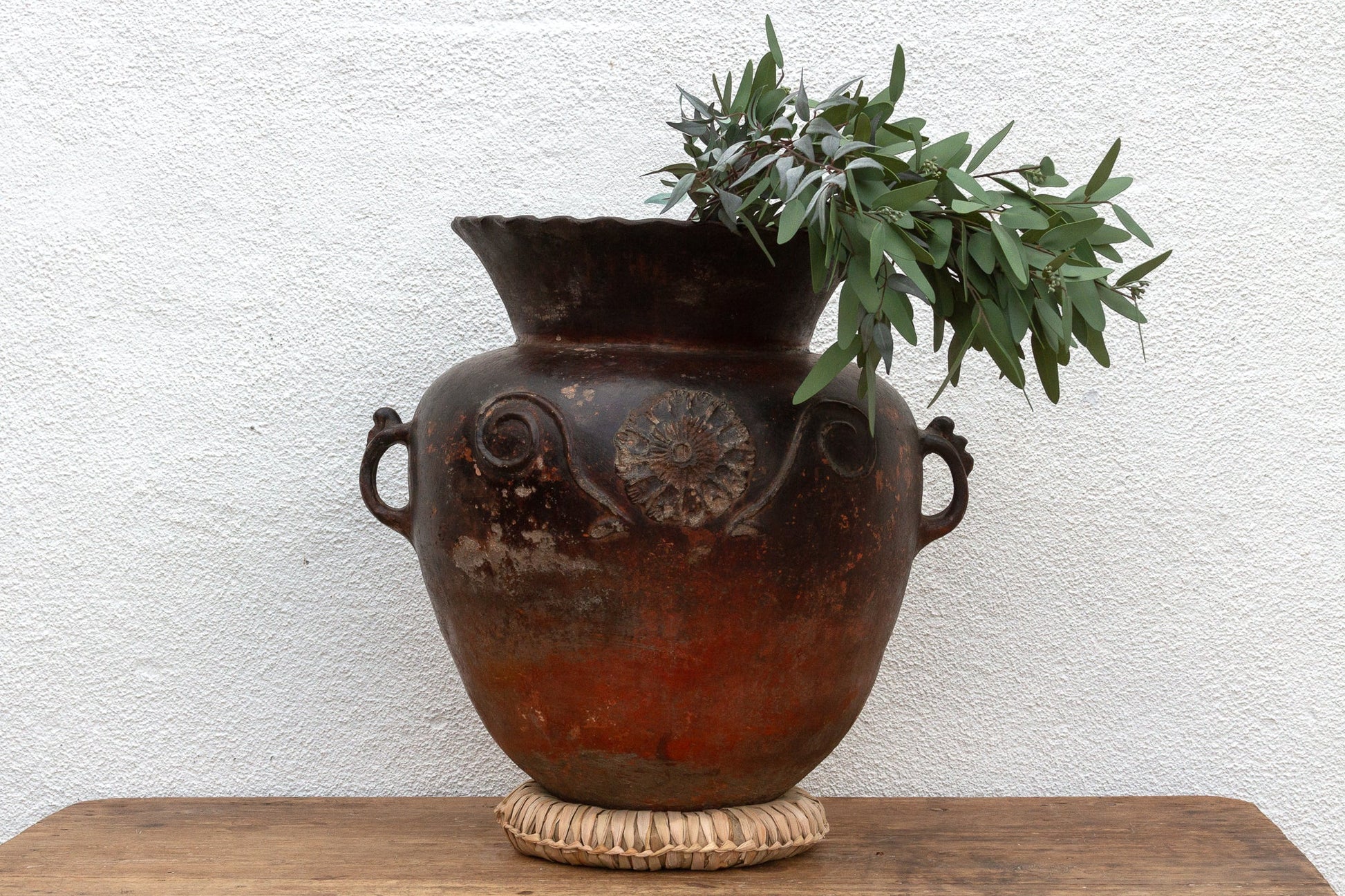 Antique Guatemalan Large Floral Olla-Accents-tbgypsysoul