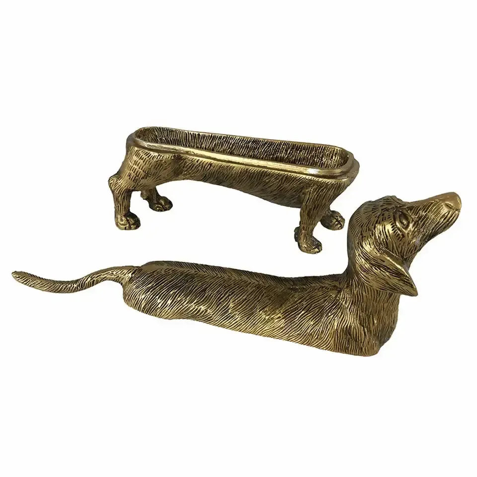 Antiqued Brass Dachshund Storage Box-storage box-tbgypsysoul