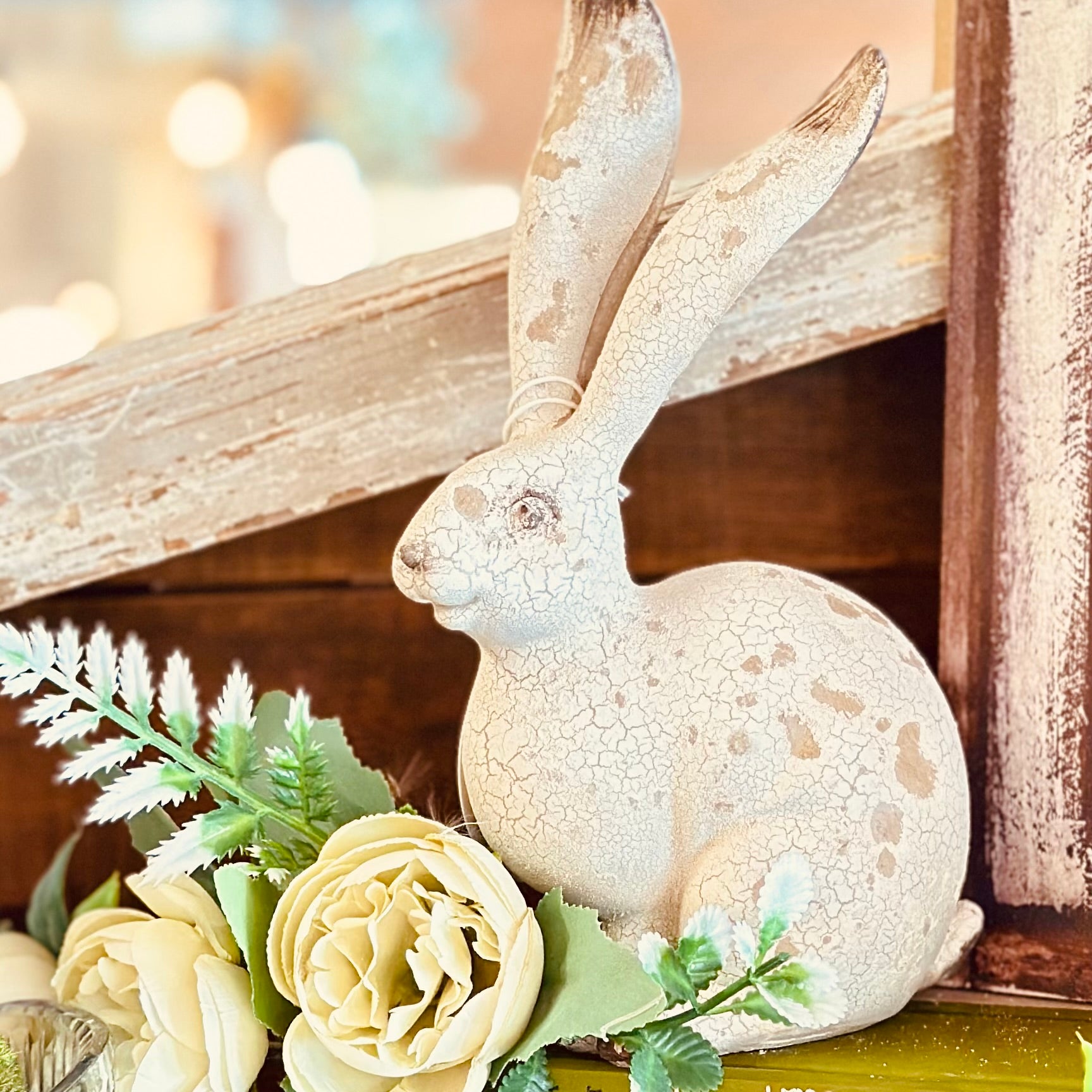 Antiqued French Country Jackrabbit-Easter Home Decor-tbgypsysoul