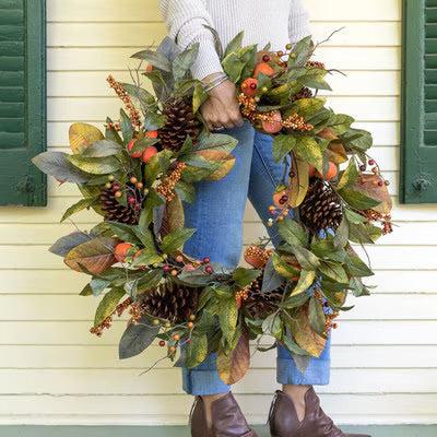 Autumn Persimmon Wreath-tbgypsysoul