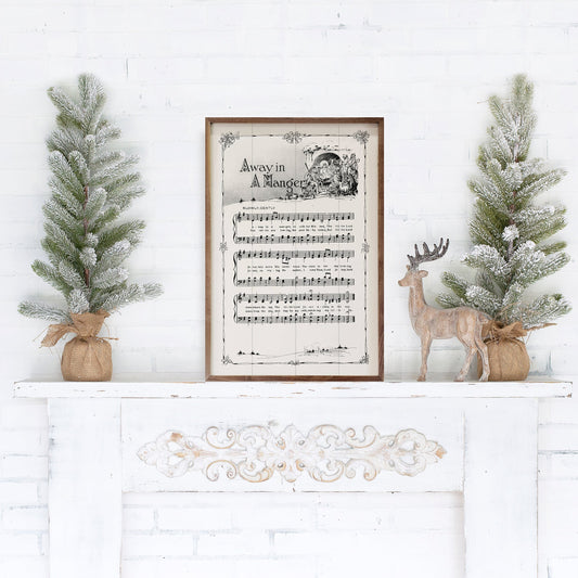 Away In A Manger Sheet Music-Walnut Frames-tbgypsysoul