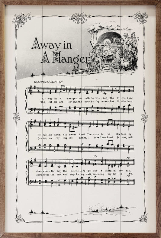 Away In A Manger Sheet Music-Walnut Frames-tbgypsysoul