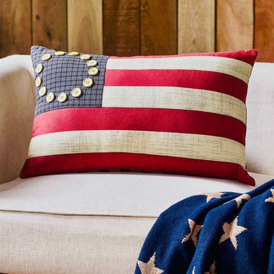 Betsy Ross Button American Flag Pillow-Pillows-tbgypsysoul