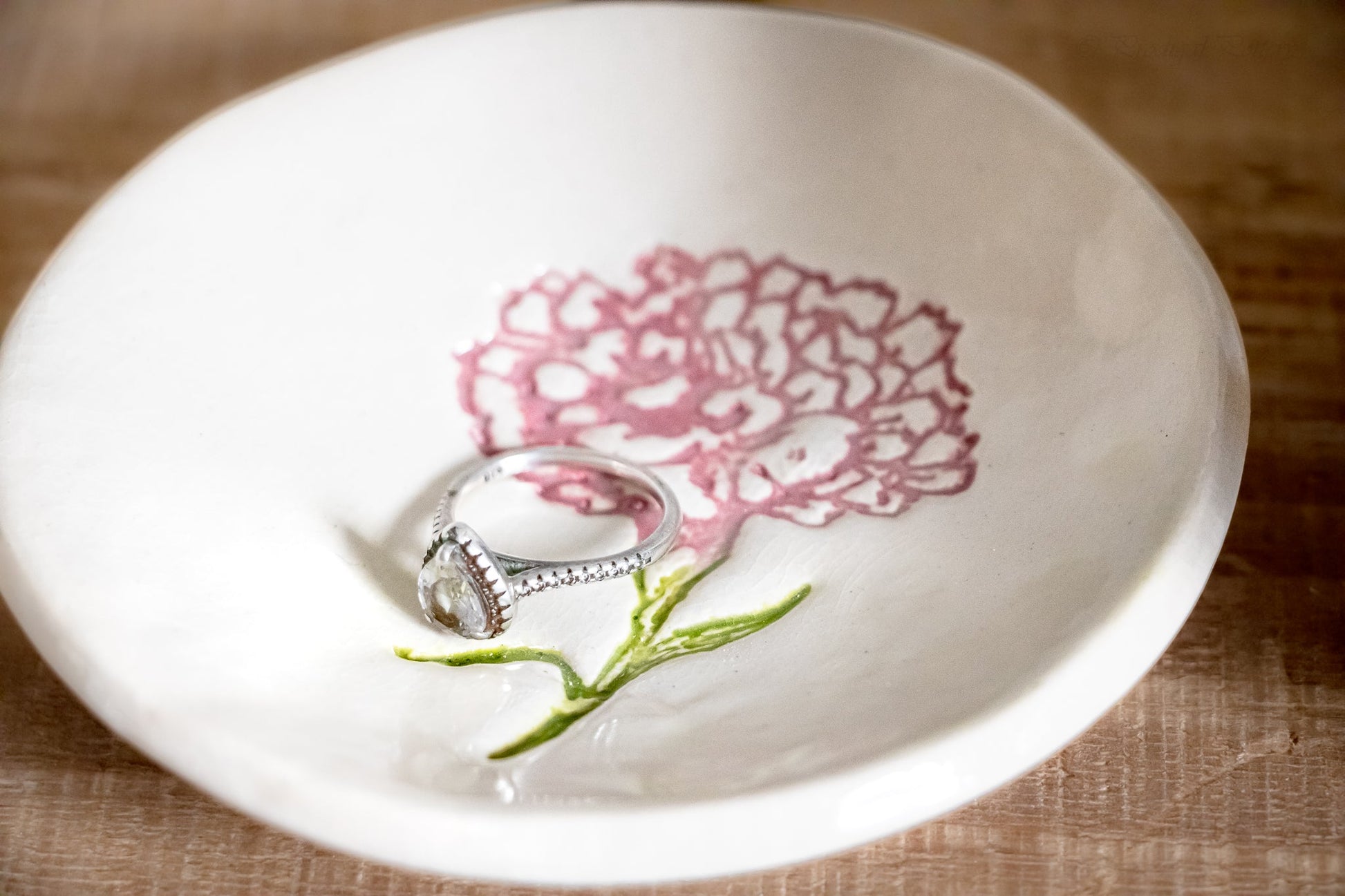 Birth Flower Ring Dish-Ceramic-tbgypsysoul