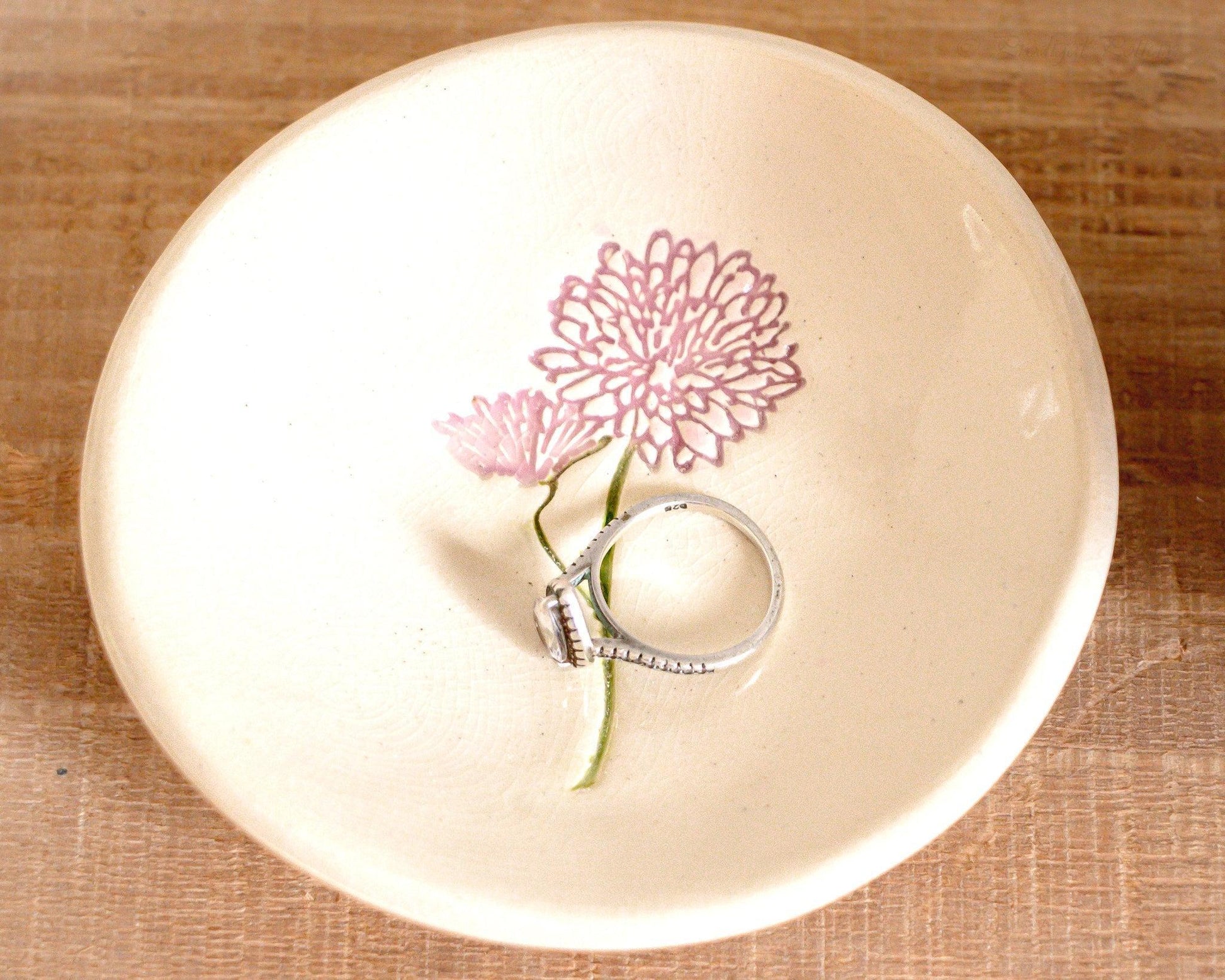 Birth Flower Ring Dish-Ceramic-tbgypsysoul