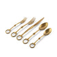 Bit Five piece Flatware Set - Stainless Steel Shiny Gold-Equestrian-tbgypsysoul