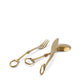 Bit Five piece Flatware Set - Stainless Steel Shiny Gold-Equestrian-tbgypsysoul