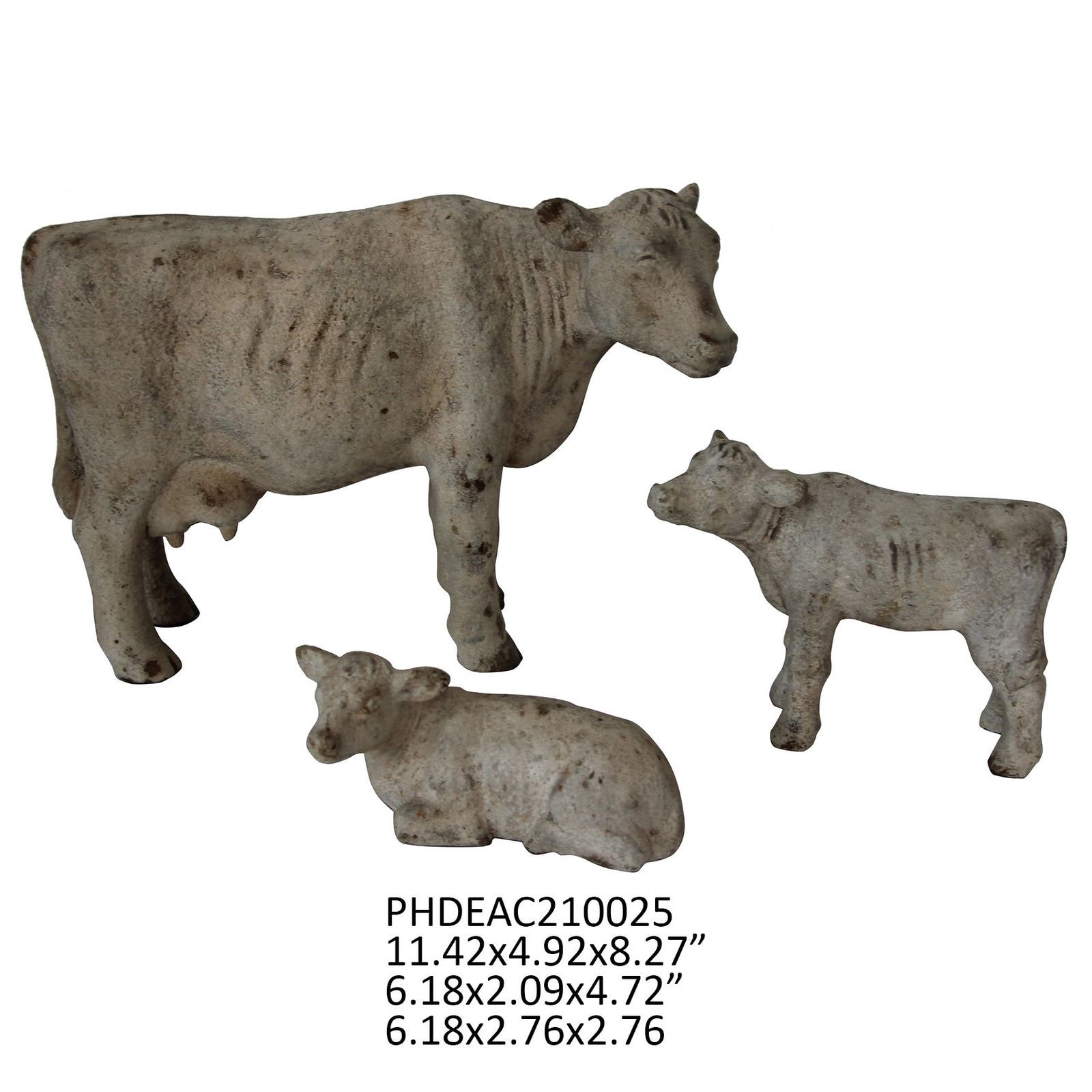 BOVINE FAMILY SET OF 3-Sculptures & Statues-tbgypsysoul