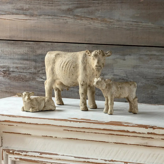 BOVINE FAMILY SET OF 3-Sculptures & Statues-tbgypsysoul
