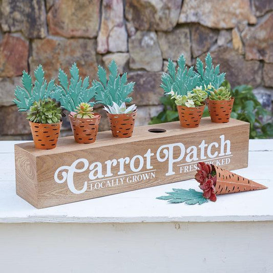carrot-patch-planter-and-six-metal-carrots-easter-home-decor-ctw-Threadbare Gypsy Soul