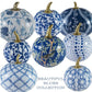 Chinoiserie Pumpkin Bundle – Hand-Painted Metal Pumpkins in Elegant Designs-tbgypsysoul
