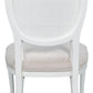 Cortina White, Taupe Chenille Oval Cane Back Dining Chair, Set of 2 - White Glove Included