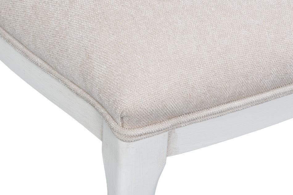Cortina White, Taupe Chenille Oval Cane Back Dining Chair, Set of 2 - White Glove Included