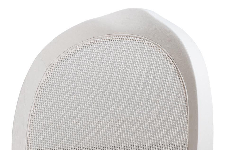 Cortina White, Taupe Chenille Oval Cane Back Dining Chair, Set of 2 - White Glove Included